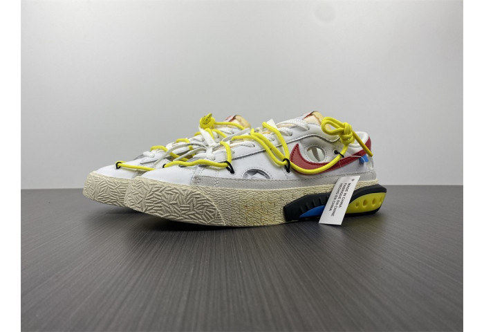 Off-White x Nike Blazer Low in White and University Red DH7863-100