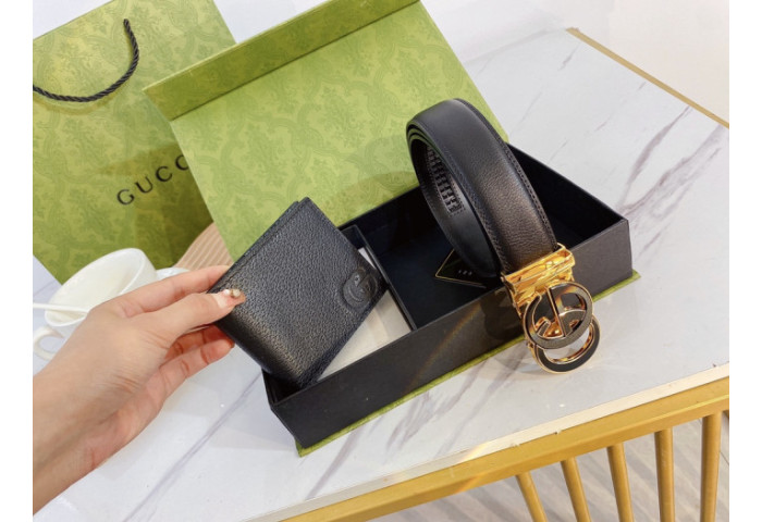 GUCC WALLET & BELT SET(3.8 CM)