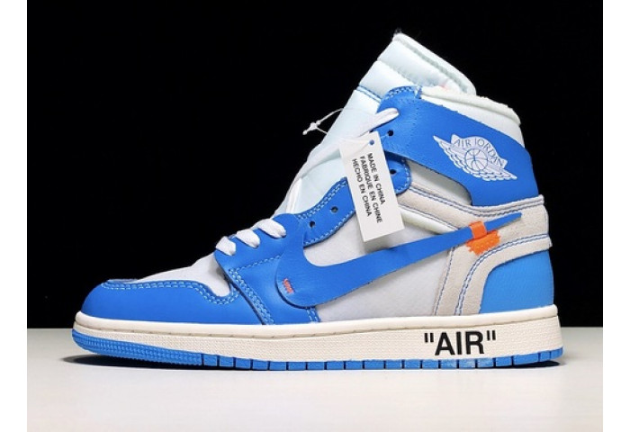 Jordan 1 Retro High Off-White University Blue “UNC”  AQ0818-148