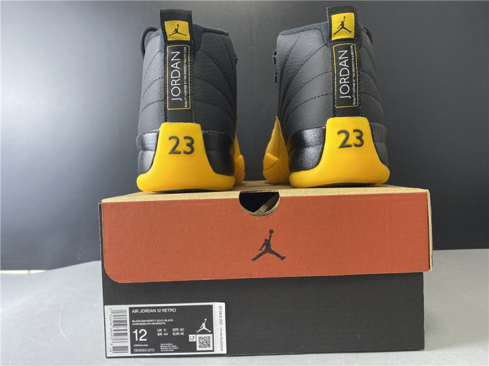 JORDAN 12 RETRO BLACK UNIVERSITY GOLD 130690-070