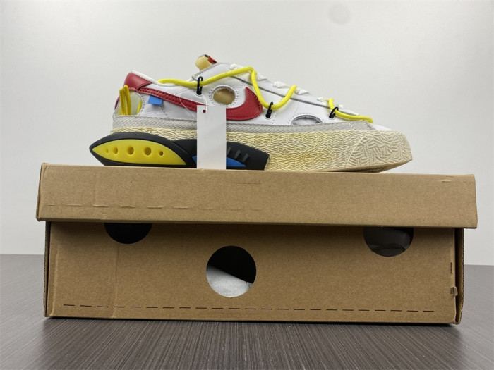 Off-White x Nike Blazer Low in White and University Red DH7863-100