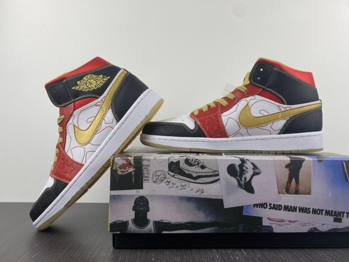 Jordan 1 Mid XQ White Black Sport Red DV0576-176