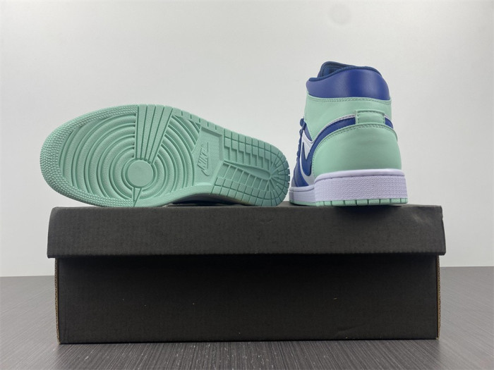 Air Jordan 1 Mid Blue Mint (GS) 554724-413