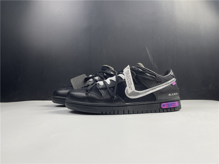 Nike Off-White x Nike Dunk Low Black, silver and purple DM1602-001