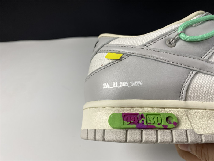 OFF-WHITE X NIKE SB DUNK LOW 04 OF 50 OW WHITE GREY GREEN DM1602-114