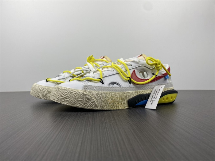Off-White x Nike Blazer Low in White and University Red DH7863-100