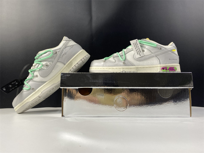OFF-WHITE X NIKE SB DUNK LOW 04 OF 50 OW WHITE GREY GREEN DM1602-114