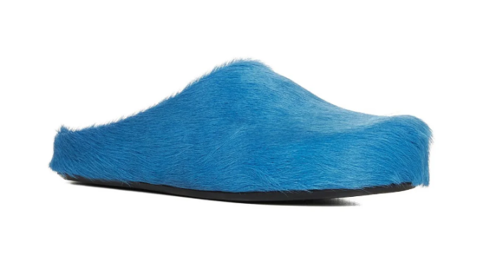 MARNI FUSSBET SABOT CALF-HAIR SLIPPERS