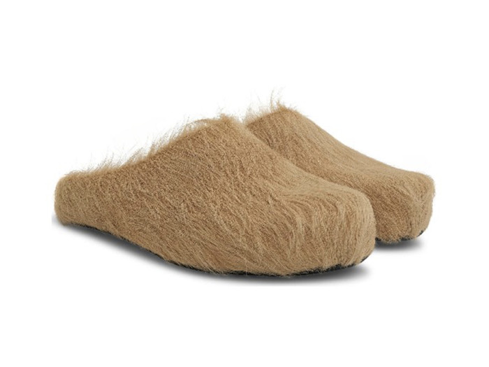 MARNI FUSSBET SABOT CALF-HAIR SLIPPERS