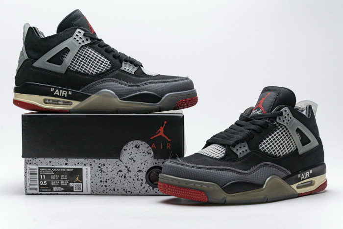 Jordan 4 OFF-WHITE x Air Jordan 4 “Bred” CV9388-001