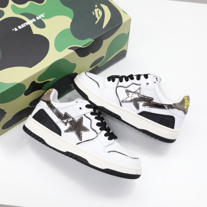 A Bathing Ape SK8 Sta White Silver BA001FWH801020_WHT_A