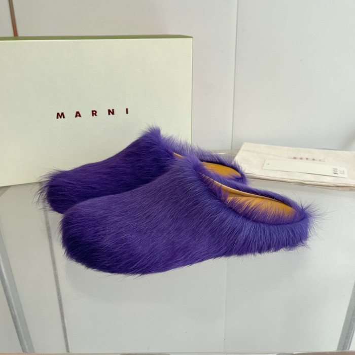 Ma*n1 FUSSBET SABOT CALF-HAIR SLIPPERS