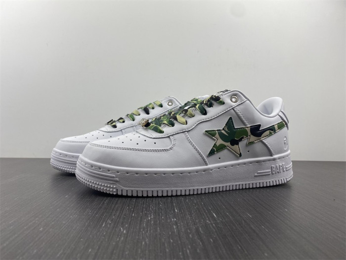 A Bathing Ape Sk8 Sta Low White ABC Camo Green BA001H20191045
