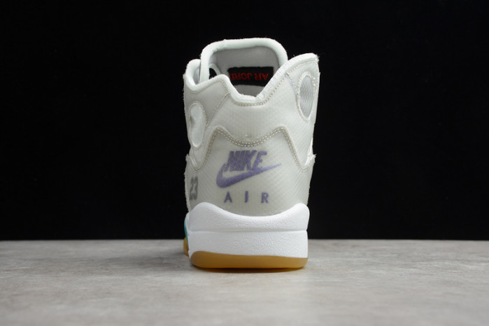 2020 OFF-WHITE X AIR JORDAN 5 GREY/GREEN-WHITE CT8480-105