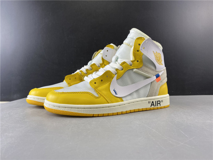 Off-White x Air Jordan 1 Retro High OG ''Canary Yellow'' AQ0818 149