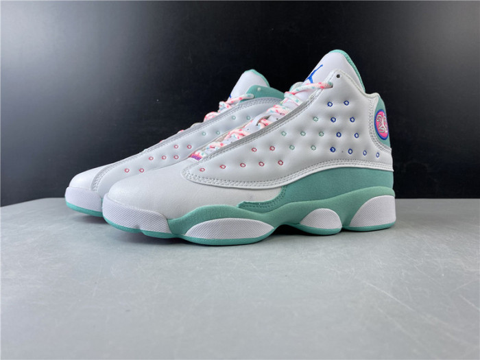 Jordan 13 Retro White Soar Green Pink (GS)  439358-100