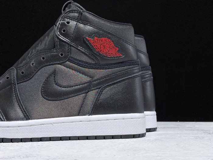 Jordan 1 Retro High Black Satin Gym Red 555088-060