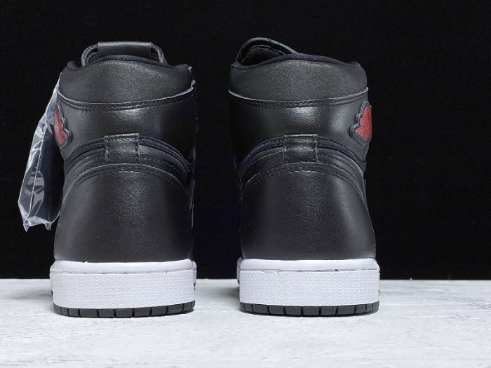 Jordan 1 Retro High Black Satin Gym Red 555088-060
