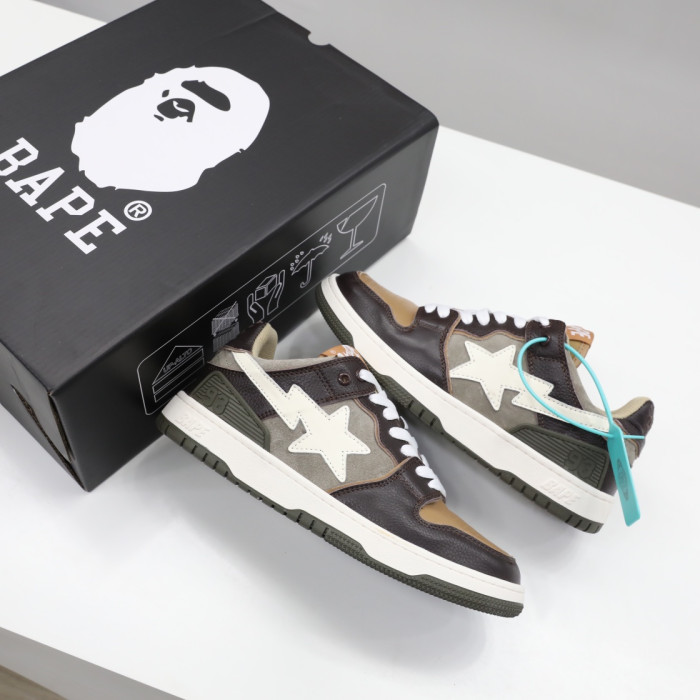 A Bathing Ape SK8 Sta Brown Ivory  BA001FWH801013_BEI_A