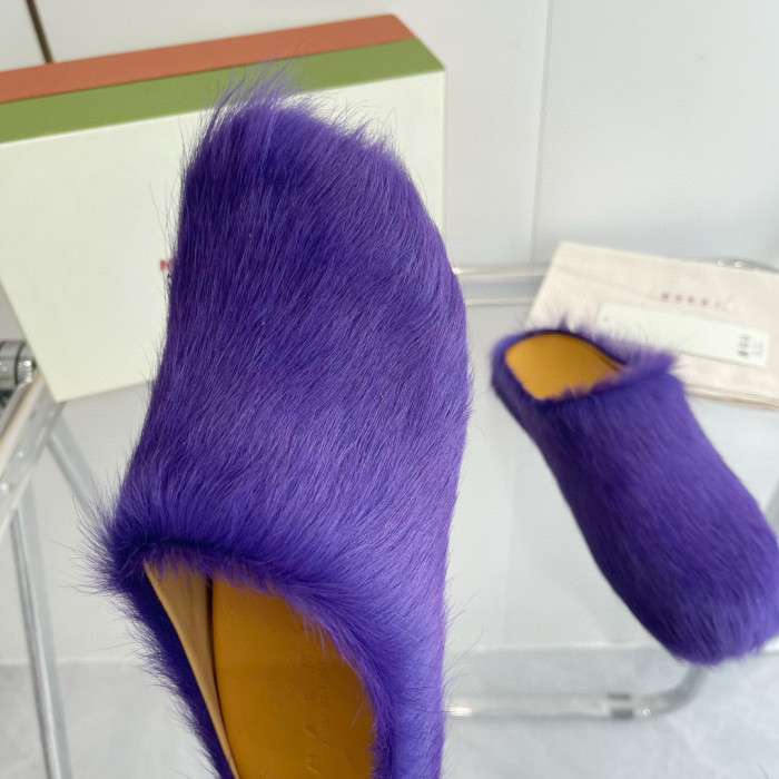 Ma*n1 FUSSBET SABOT CALF-HAIR SLIPPERS