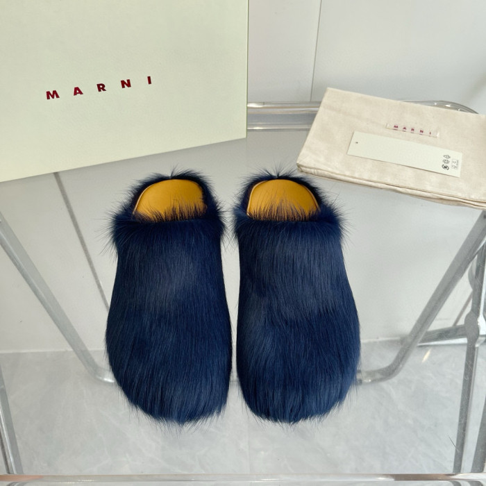 Ma*n1 FUSSBET SABOT CALF-HAIR SLIPPERS