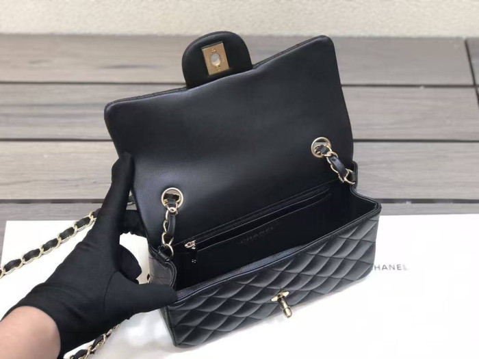 Ch**el Lambskin Quilted Mini Rectangular Flap