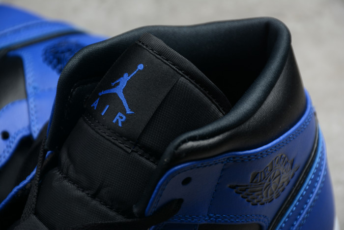 Jordan 1 Mid Hyper Royal Tumbled Leather 554724-077