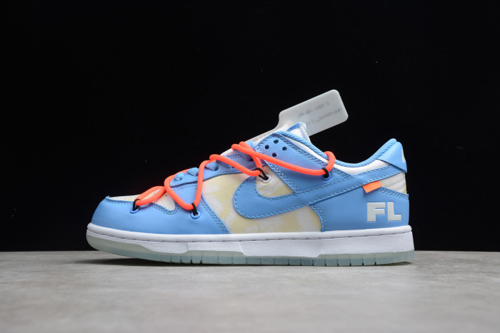 Off-White x Futura x Dunk Low SB UNC University Blue Summit White DD0856-403