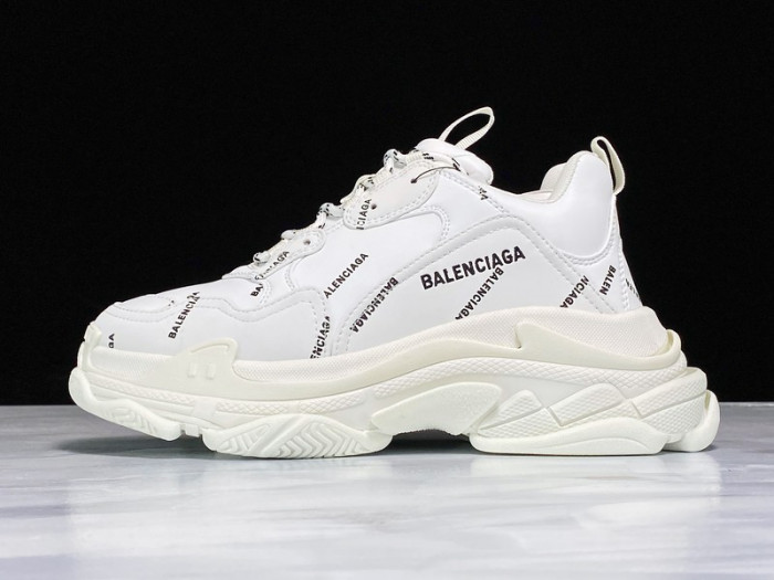Ba*len*cia*ga triple s allover logo white 536737 w2fa1 9010